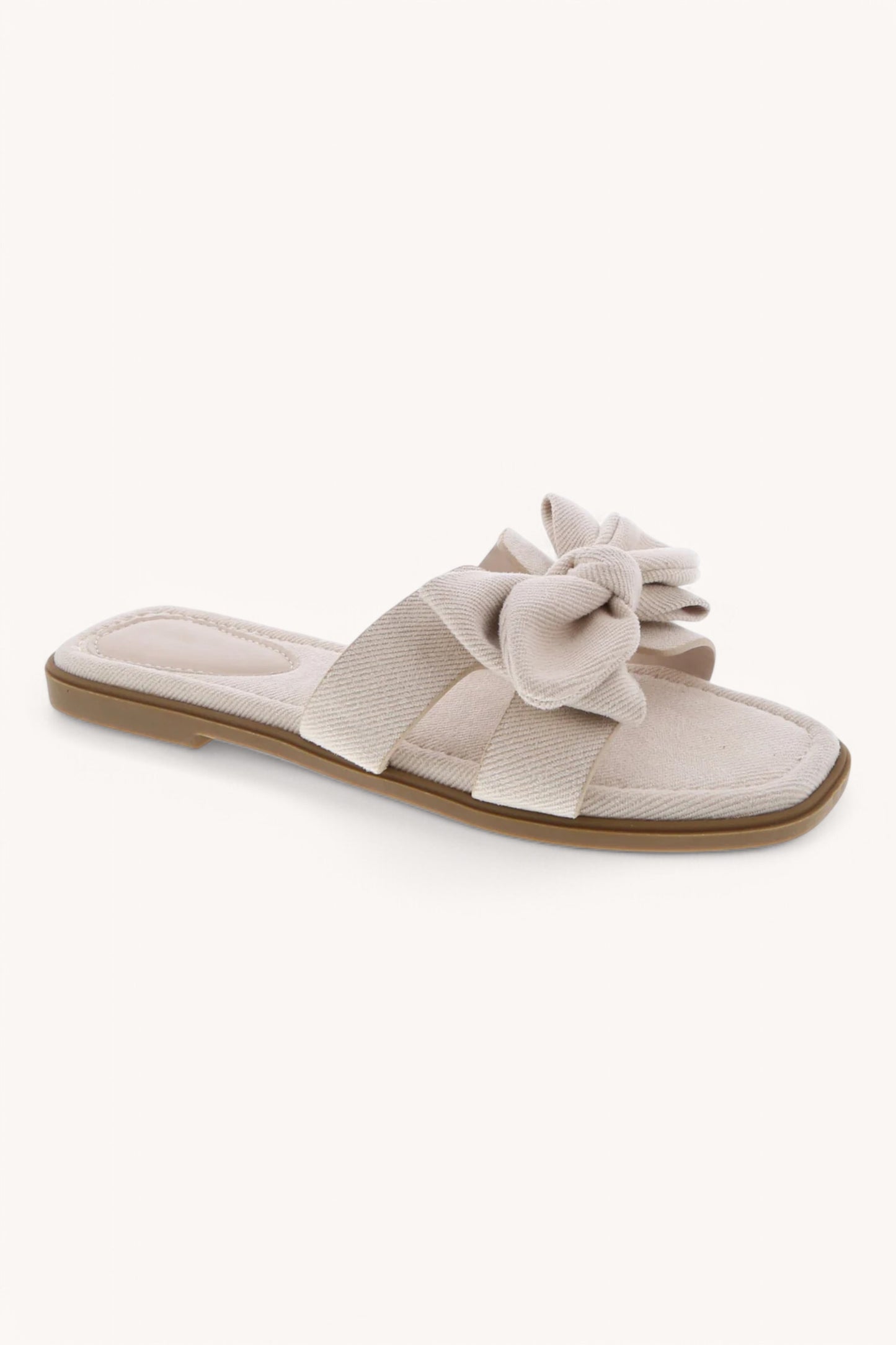 Fabric Sandal with Bow Accent