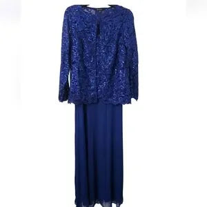Curvy Two Peice Mother of the Bride Long Formal Dress