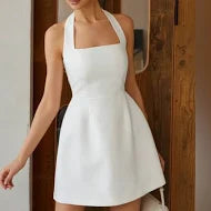 Halter Backless Mini Fit and Flare Dress