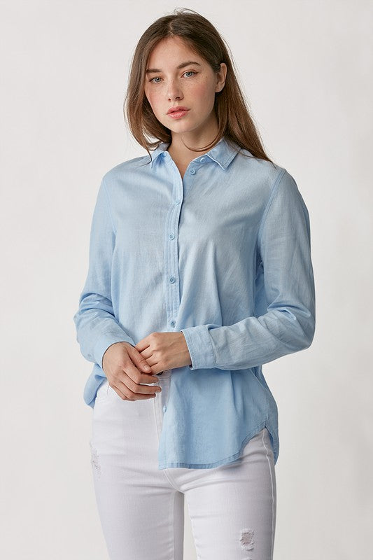 Classic Fit Button Down Linen Shirt