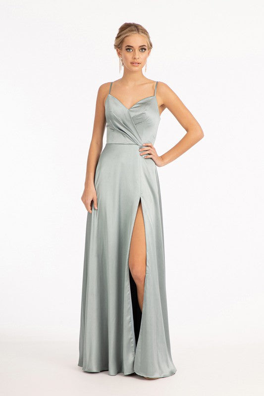 Long Satin Bridesmaid Dress