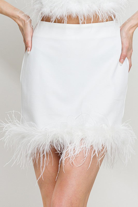 Feather Trim Skirt