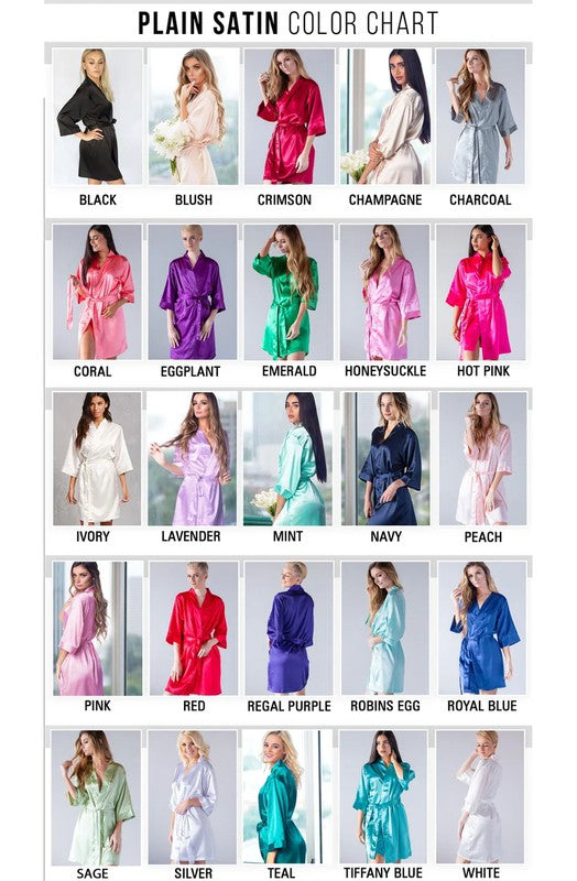 Long Sleeve Satin and Lace Robe with Satin Tie Sash
