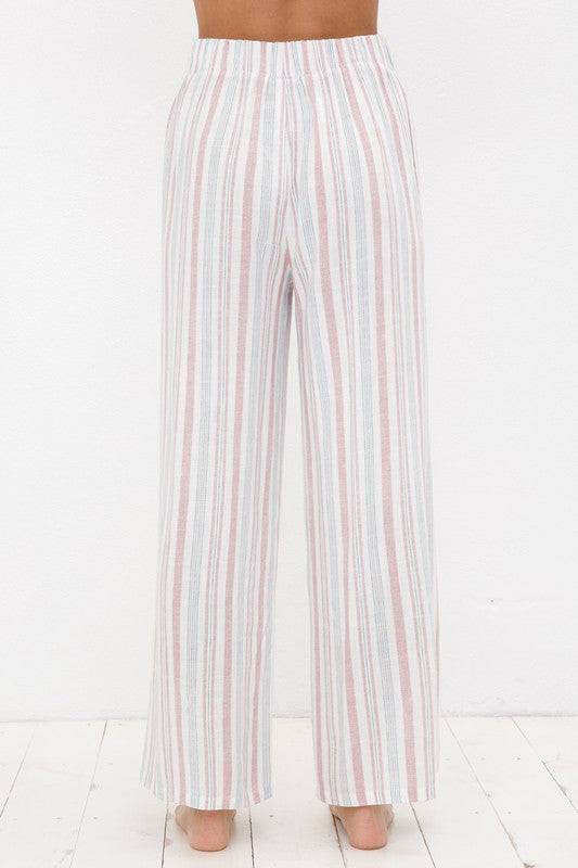 Striped Palazzo Pants with Elastic Waist