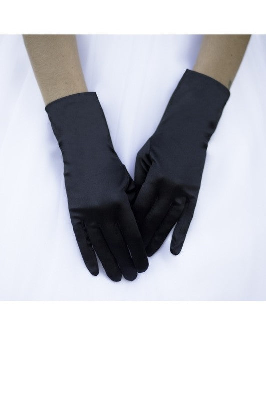 Short Satin Dressy Gloves
