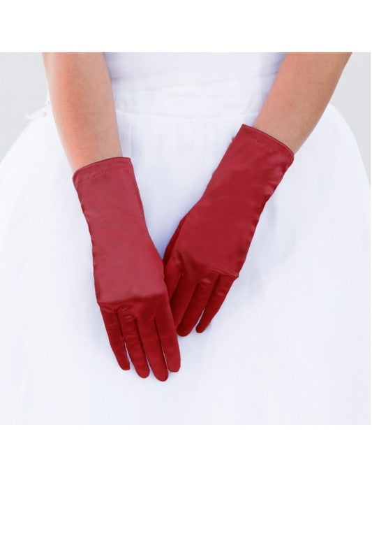 Short Satin Dressy Gloves